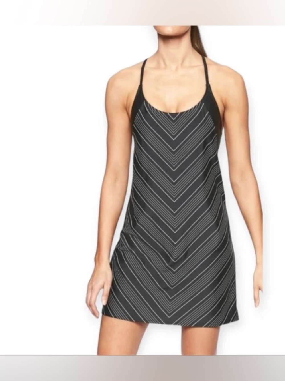 Athleta Chevron Striped Blousy Swim Dress
